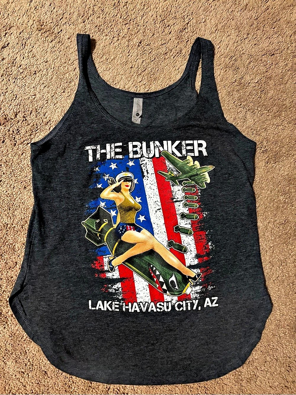 Next Level Graphic Lake Havasu City Tank Top in Dark Blue
